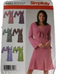 4483 SLVLS EMPIRE FLARE DRESS,BOLERO JACKET PATTERN 8-16